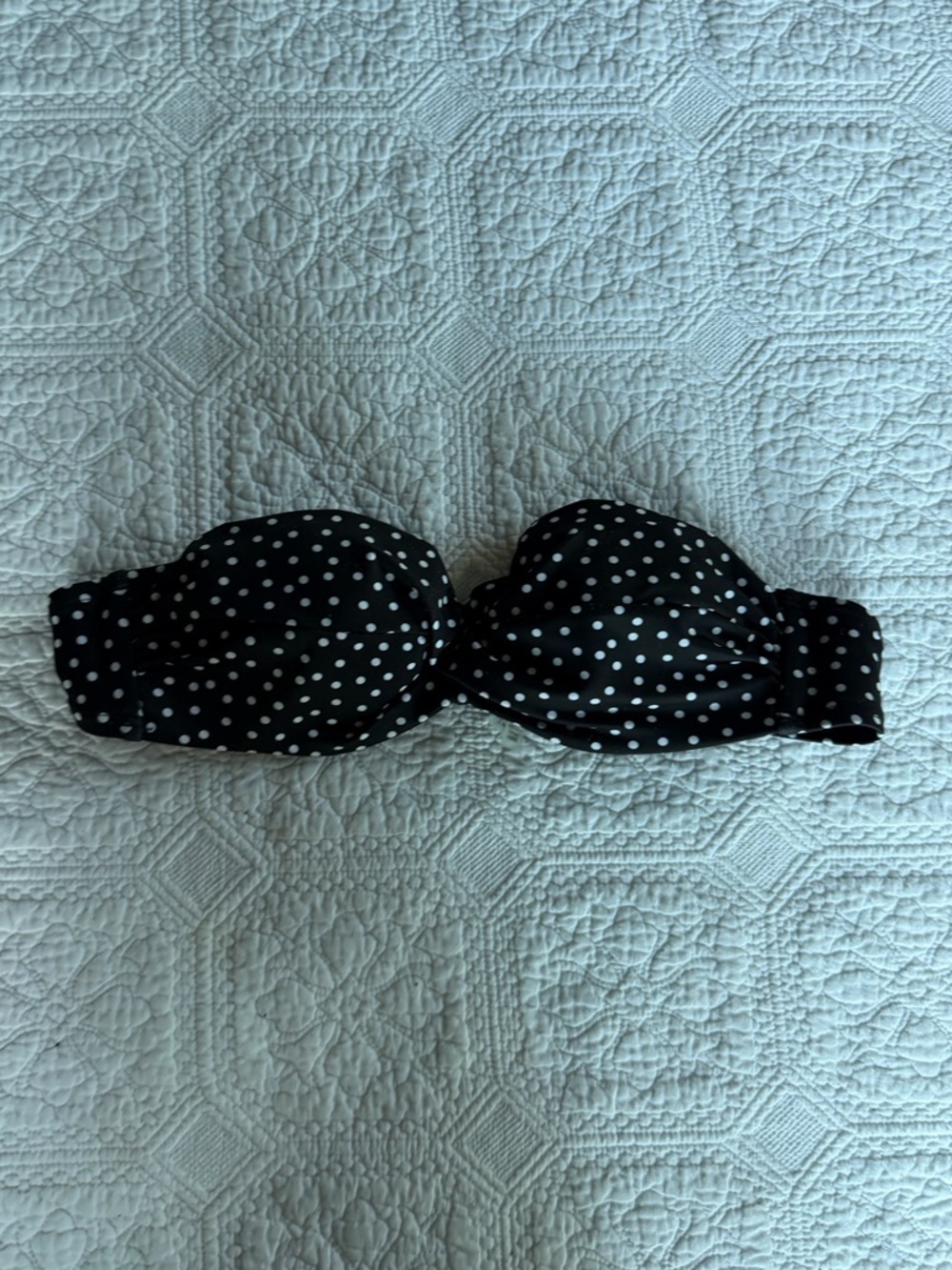Victoria secret  Black Polka Dot Strapless Bandeau swimsuit top